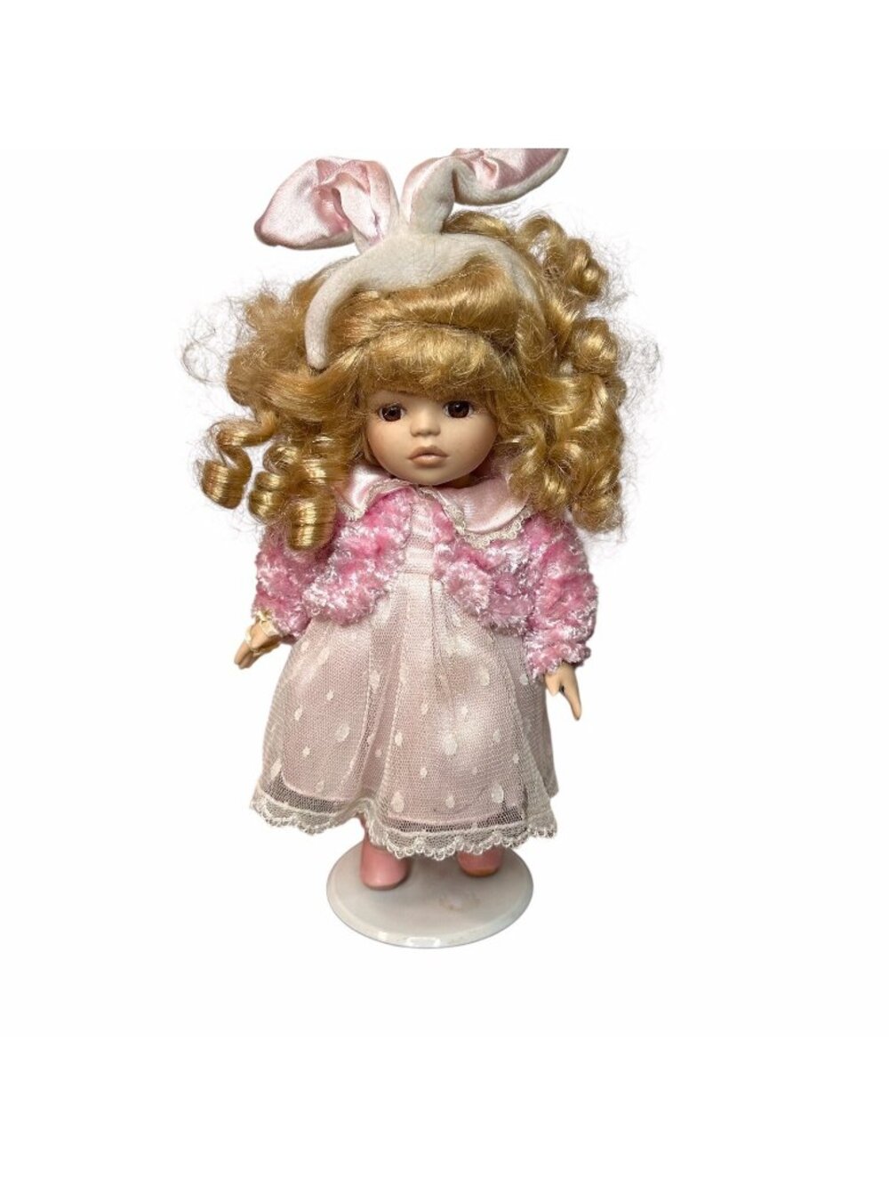 Vintage Dan-Dee Cottontail Bunny 10" Bisque Porcelain Doll Collector’s Choice